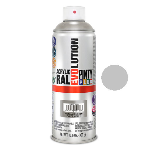 Aerozoliniai dažai Evolution Metalic 400ml - MT1921 Metallic SILVER
