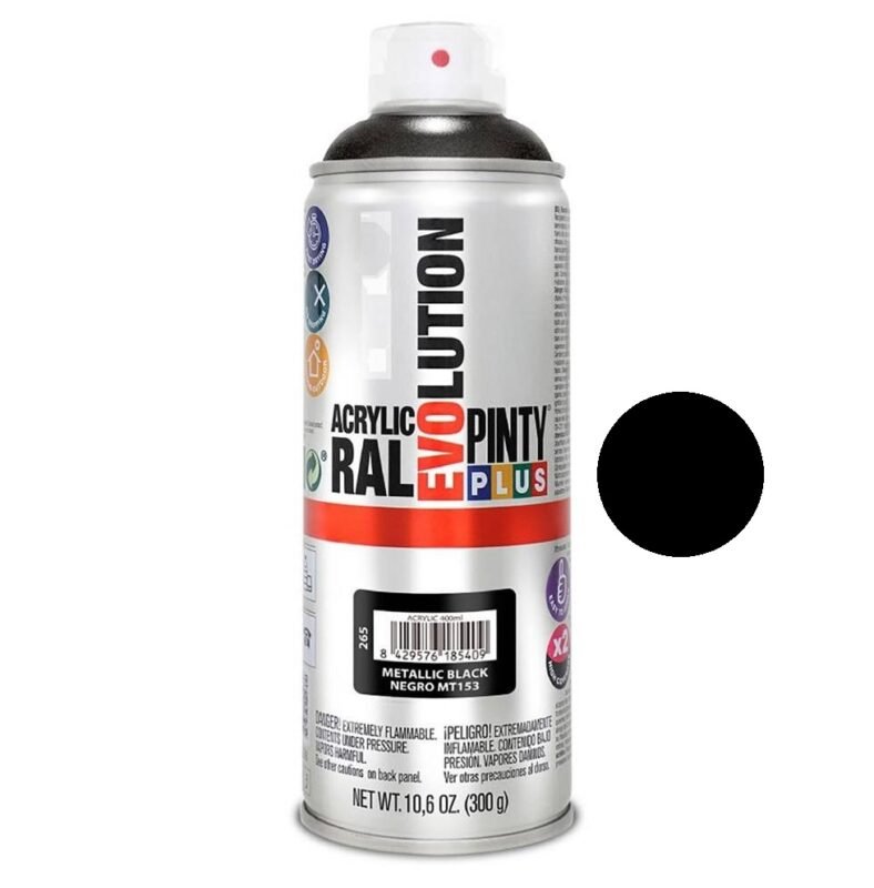Aerozoliniai dažai Evolution Metalic 400ml - MT153 Metallic BLACK