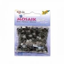 Plytelės mozaikai Folia Glitter 5x5 mm, pilkos spalvos