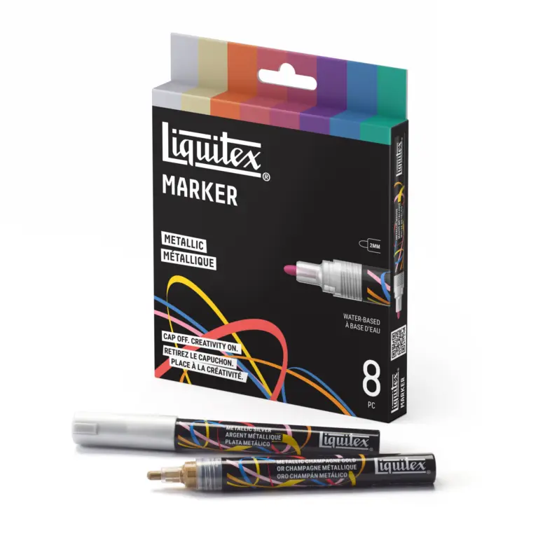 Žymeklių rinkinys Liquitex 2mm - 8vnt Metallic