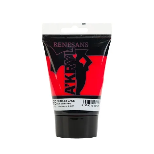 Akriliniai dažai Renesans A'KRYL 100ml scarlet lake